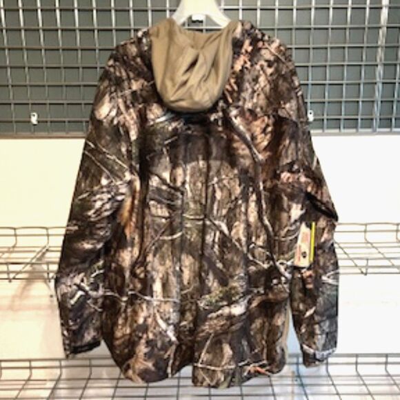 Camouflage Waterproof Hunting Jacket . Size: XL {46-48} . w/ Hoodie . Mossy Oak - Picture 2 of 5